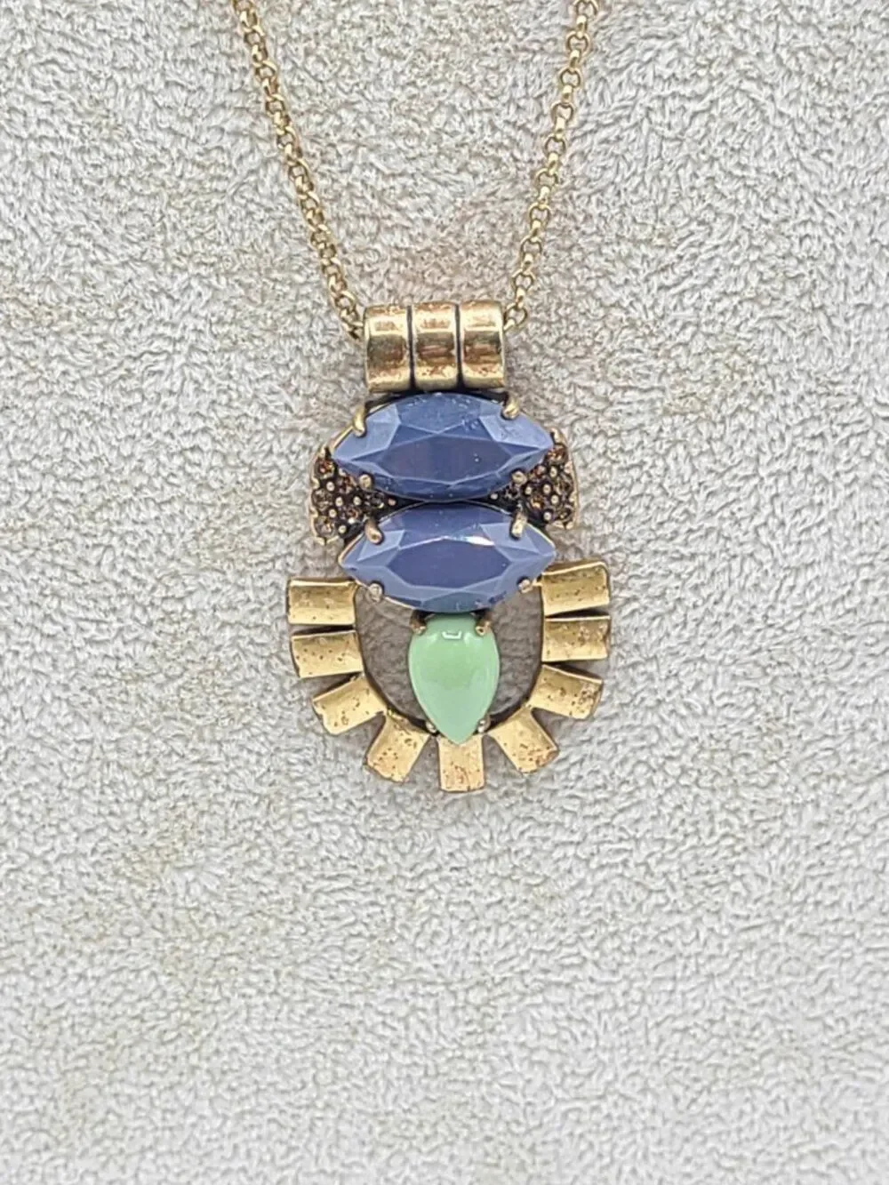 J Crew Gold Tone Boho Pendant Necklace